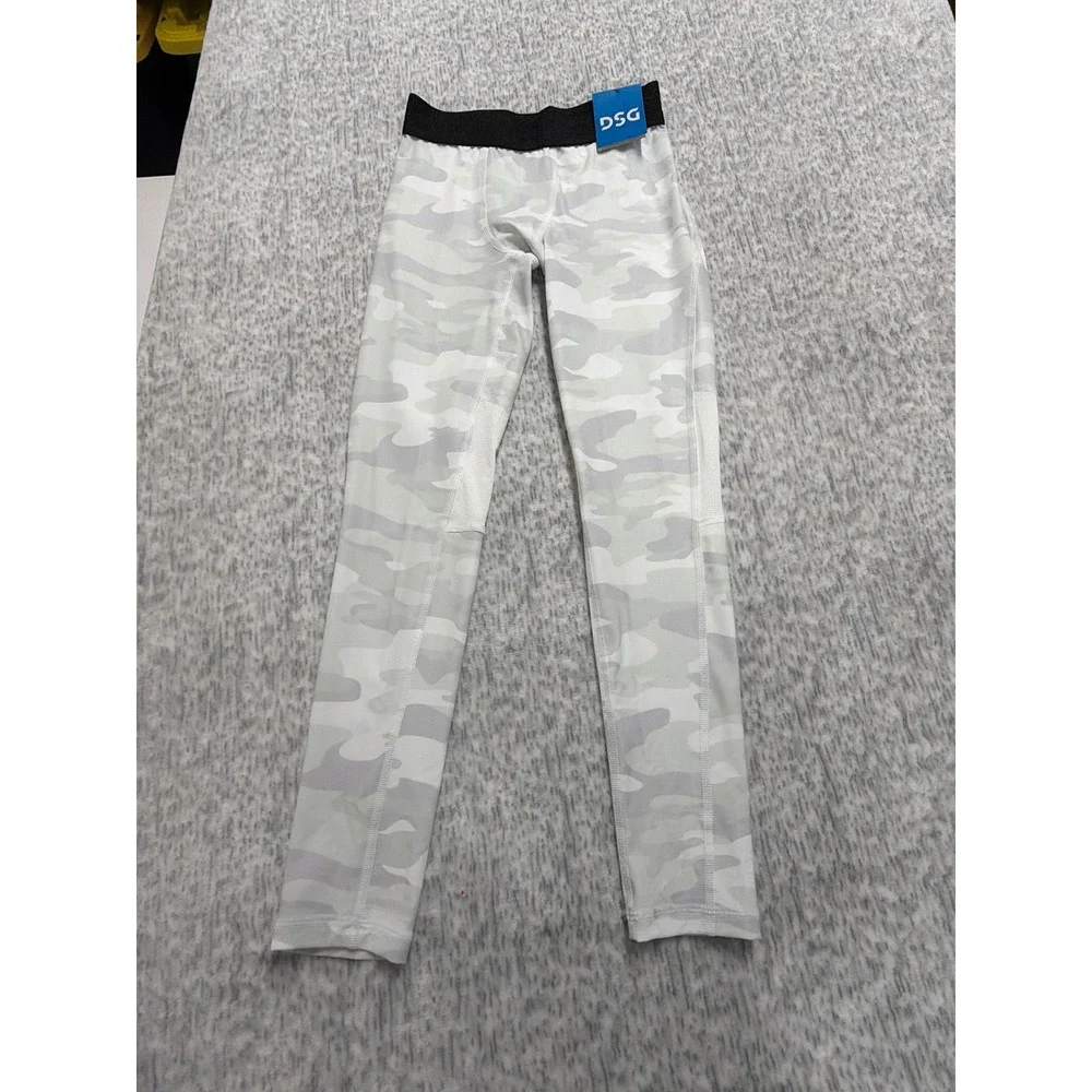 DSG Boys Compression Full Length Tight Pure White Perfect‎ Camo L 14-16 NWT
